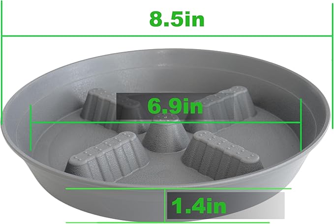 4 Pack Plant Saucer 8 inch, 10 12 14 17 inch, Plant Stand Plastic Plant Saucers for Indoors Outdoor, Heavy Duty Flower Planter Drip Trays for Pots, Pot Saucers for Plants, Grow Bags Saucers