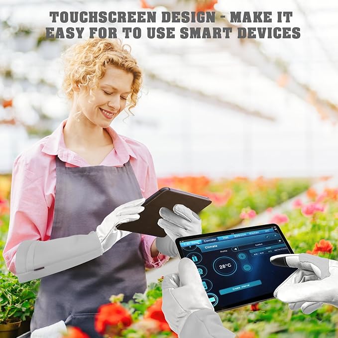 Long-Gardening-Gloves for Women/Men - Thorn Proof Rose Pruning Gloves Heavy Duty Gauntlet-L