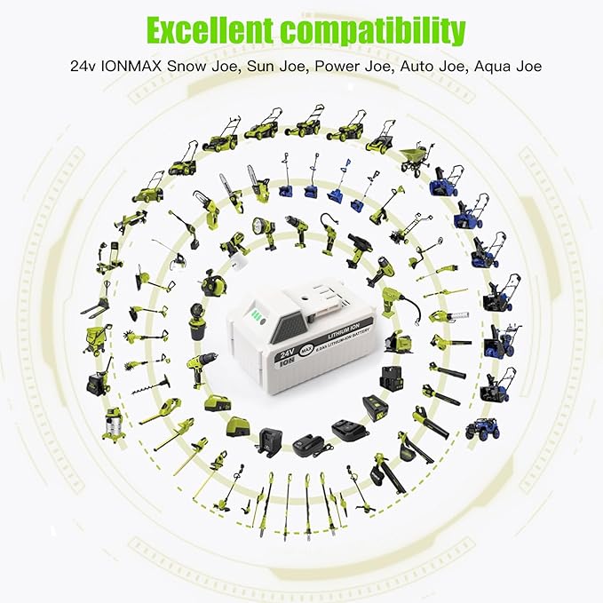 24V 6Ah Battery for VOLTASK & Snow Joe & Sun Joe 24V/48V IONMAX Tools,Compatible with Voltask 24V/48V Battery,24BAT-LTX/LTW/LTE/LT/XR EcoSharp Pro Series Lithium Ion Power Tools