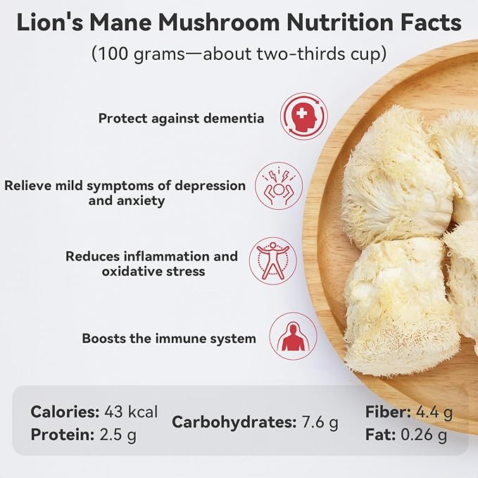 inbloom Double-Side Organic Lion's Mane Mushroom Growing Kit, Non-GMO White Indoor Mushroom Grow Kit (4 lbs), Easy to Use Plump Mushroom Kit Gift for Birthday, USA