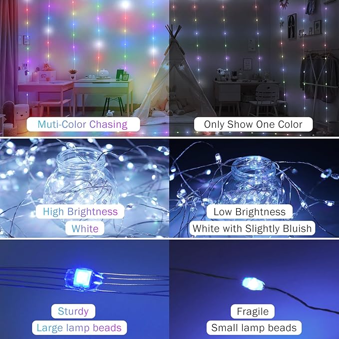 OMIKA 80ft Fairy Lights Plug in with Remote, 24 Colors 196 Modes Color Changing String Lights Dimmable, 240 LED Twinkle Lights with Timer for Outdoor Party Bedroom Indoor Christmas Halloween Decor