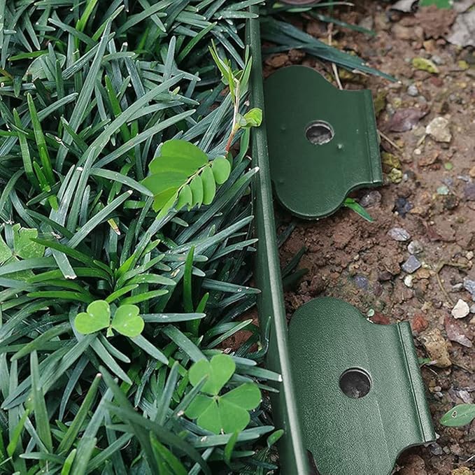 Landscape Edging,33FT Garden Edging Borders [Extra Tall 4IN High] Flexible Lawn Edging Kit with 30pcs Stakes,Mini Plastic Fence for Yard Flowerbeds,Grass-Green