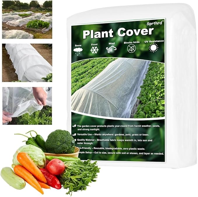 Plant Covers Freeze Protection 10 x 30 FT 1.2oz/yd² Frost Cloth Blankets for Outdoor Plants in Winter, Floating Row Cover for Vegetable Garden