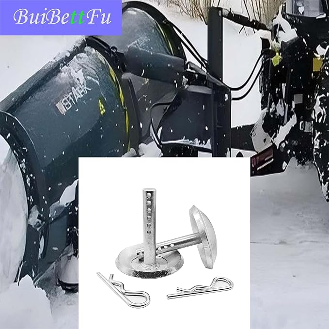 69212 Snow Plow Skid Shoe Blade Protector Replacement Heavy-Duty Skids Shoes with Round Shaft and Adjustable Pin Placement Lock Plow Skid Feet (2/Pack)