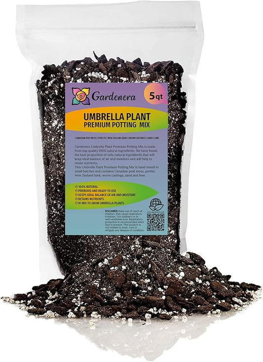 Umbrella Plant Premium Potting Mix - Trusted by Plant Enthusiasts for Exceptional Results and Happy Plants - 5 Quart