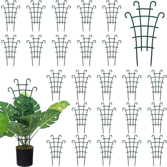 24 Pcs Plant Trellis Indoor, Stackable Plant Trellis for Climbing Plants Indoor, Small Plant Climbing Trellis for Potted Plants Plastic Climbing Plant Support Trellis for Houseplant