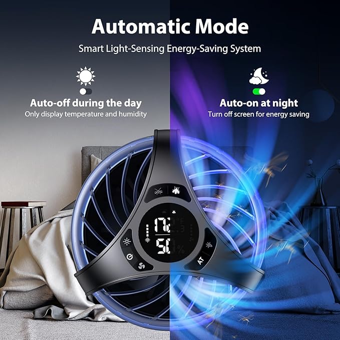 Fly Trap Indoor, 3 in 1 Fruit Fly Traps for Indoors Gnat Traps for House Indoor, Smart Flying Insect Trap Bugs Light Mosquito Catcher with 10 Refills, Ideal for Kitchen, Graden, RV, Office - Black