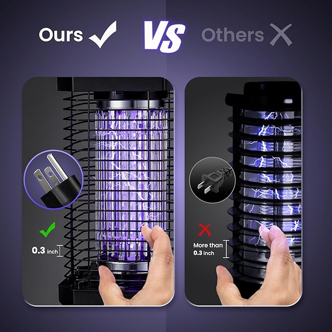 LiBa LED Bug Zapper Outdoor Indoor, Electric Mosquito Zapper Fly Trap Lamp, 10 Years Lifespan, 6.5ft Power Cord, Insect Killer Light for Home Yard Garden Patio Farm, High Voltage, IPX4 Rainproof