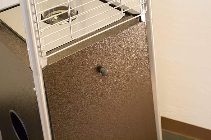 Avenlur Pyramid Patio Heater, 48,000 BTU Outdoor Propane Heater with Quartz Glass Tube, Cover, Ignition & Wheels — Freestanding Gas Heater for Backyard, Deck & Patio (Brown)