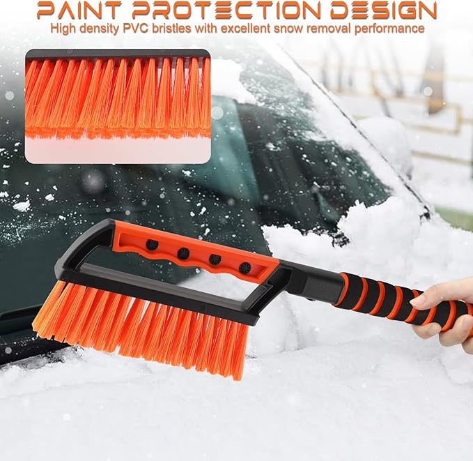 Ice Scraper and Snow Brush for Car Windshield, Snow Scraper for Car, Snow Winter Car Necessities, Multi Functional Car Snow Removal Tools, Car Accessories Gift for Women and Man (Enhanced)