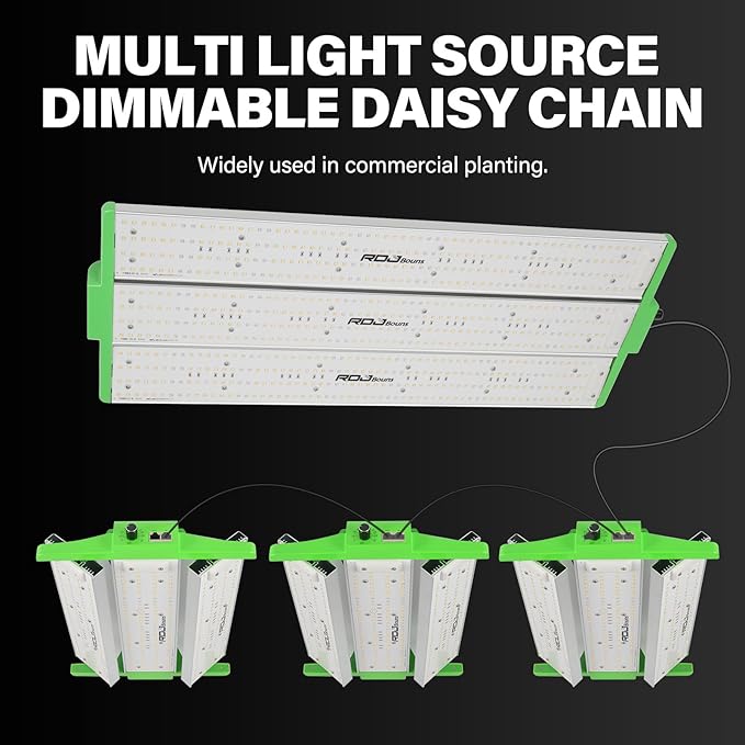 RDJ Bouns 240W Led Grow Light with UV IR, Adjustable Panel Angle, 0-100 Dimmer, Daisy Chain, 2x4 Grow Lights for Indoor Plants Full Spectrum Perfect for 4x2,3x4 Tent