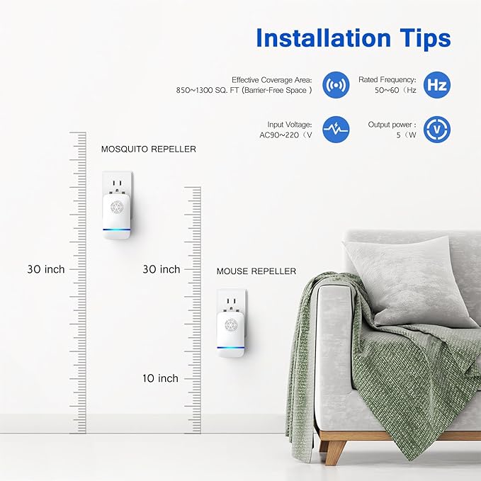 Ultrasonic Pest Repeller 6 Pack – 2025 Upgrade with Night Light, Indoor Rodent & Insect Control for Mice, Roaches, Spiders, Safe for Children & Pets