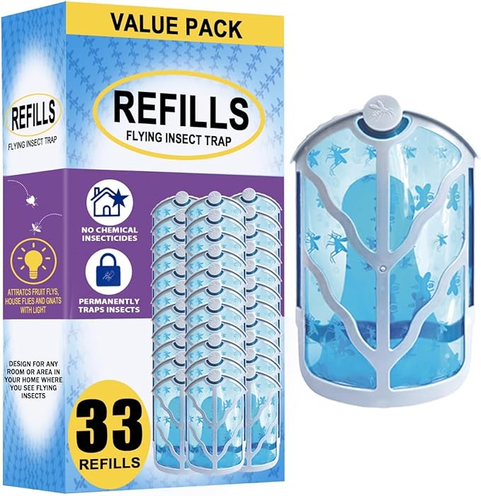 BAIMNOCM 33 Pack Refills Cartridge Compatible with Zevo Flying Insect Trap Refill M364 M364A and Max,White