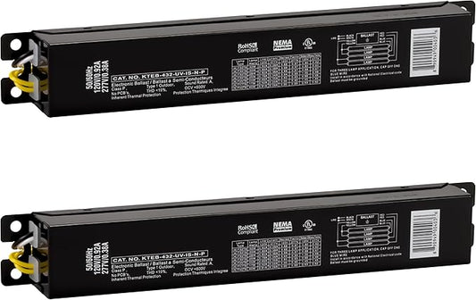 OHLECTRIC 2 Pack - Replacement for Keystone KTEB-432-UV-IS-N-P 4 Lamp T8 Electronic Fluorescent Ballast with Normal Light Output | 120-277V Input with Instant Start Operation | 0.88 Ballast Factor