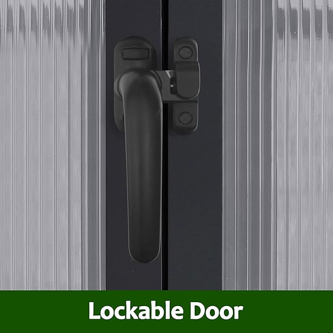 VEIKOU 6’x12’ Greenhouse for Outdoors, Upgraded Rivet Structure with 2 Vents, Lockable Door, 4mm Twin-Wall Polycarbonate, Aluminum Heavy Duty Greenhouse for Winters, Gray