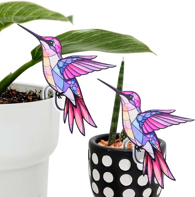 Hanging Planters for Indoor Outdoor Plants-Planters Hanging Plant Hummingbird Bird Decor 2 Pcs Garden Decor Plant Accessories Farmhouse Decor-Gifts Ideas for Mom