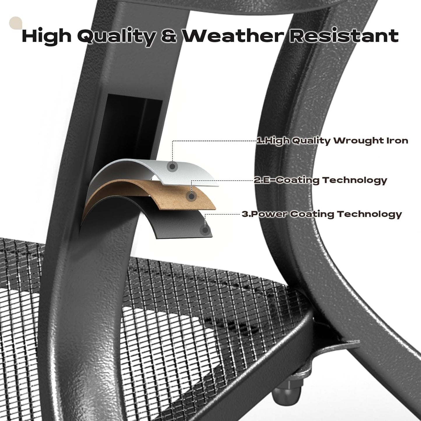 Patio Tables Outdoor Dining Table - Metal Coffee Tables with 2-Tier Storage Shelf 1.57" Umbrella Hole for Outside Proch Deck Balcony Garden Rectangle