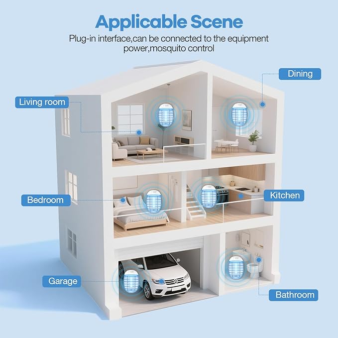 Indoor Bug Zappers, Mosquito Killer Indoor, Insect Traps for Home Mosquito Zapper for Baby & Pets, Kitchen, Living Room, Bedroom, Baby Room, Office (2 Pack)