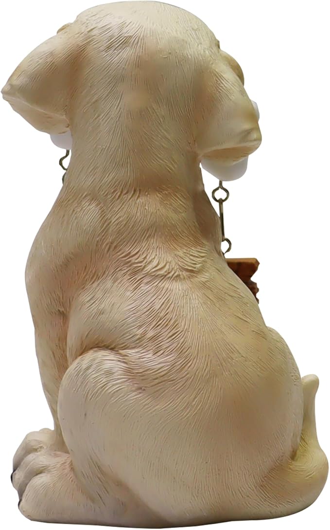 Nature's Mark Labrador Retriever Dog Puppy Statue with Welcome Sign Resin Garden Statue Decor 6.7" H