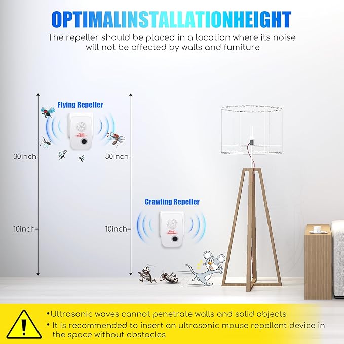 10Pack 2025 Ultrasonic Insect&Pest Repeller,Electronic Mouse Repellent Ultrasonic Plug in Mice Repellent Indoor Insect Repellent Plug in Pest Control for Cockroach,Spide,Rat,AntBugs,Roach,Rodent