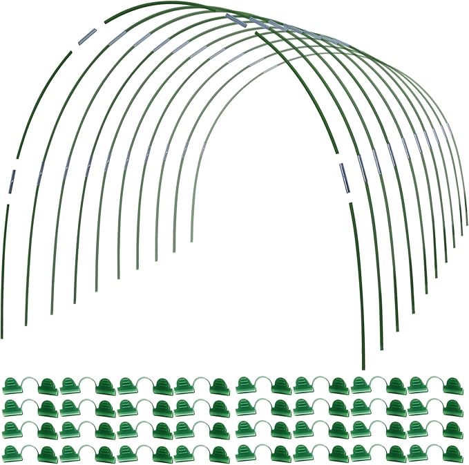 MAXPACE Greenhouse Hoops for DIY 2.7ft or Wider Grow Tunnel, Rust-Free Fiberglass Support Hoops Frame for Garden Fabric, Plant Support Garden Stakes, Gardening Supplies, 50pcs