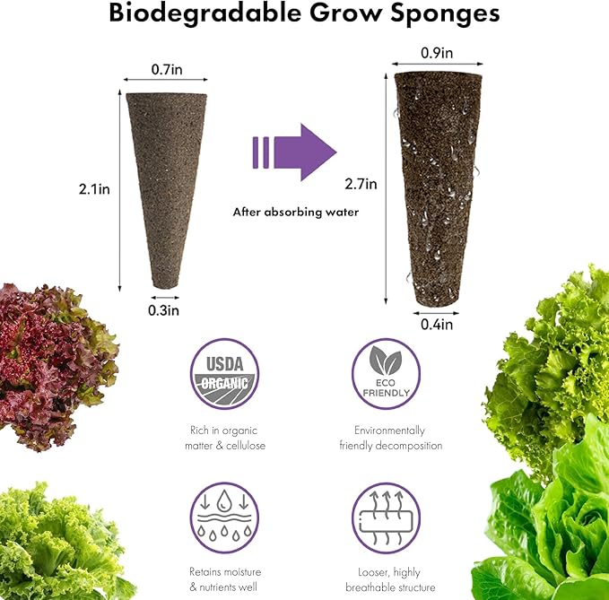 LYKOCLEAN Salad Romaine Lettuce Pods for AeroGarden, Ahopegarden, iDOO Hydroponics Growing System, 350 Seeds+ Including American Fast Lettuce, Paris Island Cos Lettuce, Buttercrunch Lettuce(7-Pods)