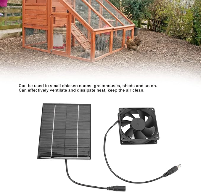 Solar Panel Fan Kit, Mini Solar Powered Exhaust Fan, Heat Dissipation Tool for Greenhouse, Chicken Coops, Sheds, and Windows