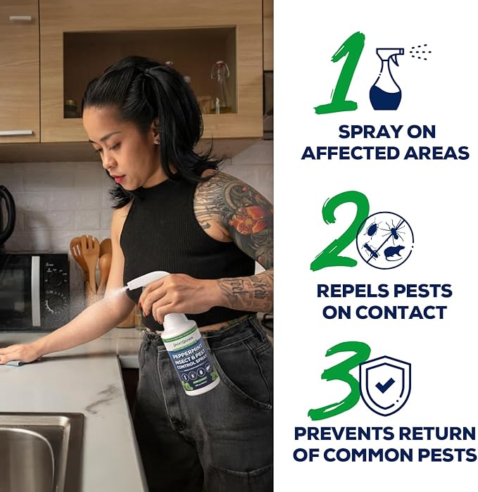 All Natural Peppermint Oil Insect & Pest Control Spray Repels Mice, Spiders, Ants, for Home, Indoor, Outdoor, Garden Maximum Strength Smart Grower Ready to Use 128 FL OZ
