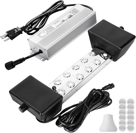 YORKING Ultrasonic Fogger, 12-Head Ultrasonic Mist Maker, 9000ml/H 400W Mist Maker Fogger with Buoy, IP67 Waterproof Power Supply for Pond, Garden, Lawn, Rockery, Greenhouse, Halloween Decoration
