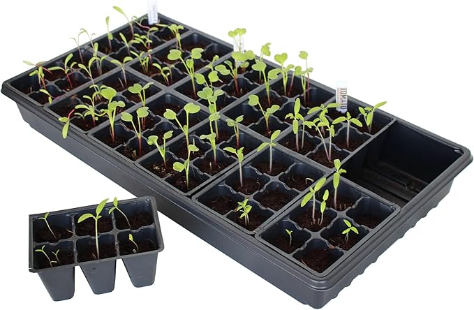 Handy Pantry Black Plastic Garden Tray Inserts – 10 Sheets, 72 Planting Pot Cells Each – 2x3 Nested x12 Configuration – Ideal for Nursery, Greenhouse, Seed Starting, and Vegetable Gardening