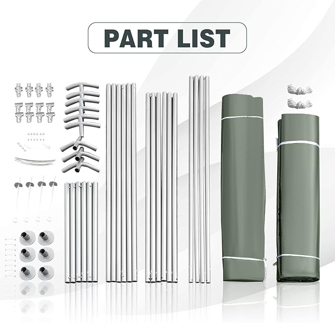 ERGOMASTER 6 Ft x 8 Ft Outdoor Carport Storage Shelter Metal Frame and Waterproof Cover for Motorcycle Cars Garden Tools