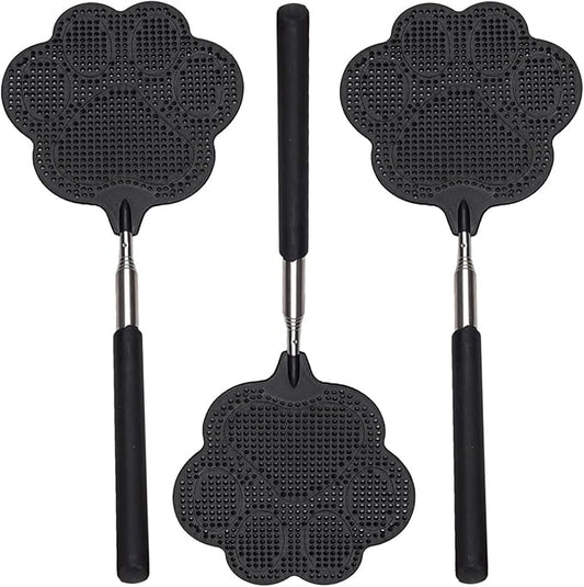 Fly Swatter, Elescopic Fly Swatters, FlySwatter for Indoors, FlySwatter with Stainless Steel Handle 3PCS
