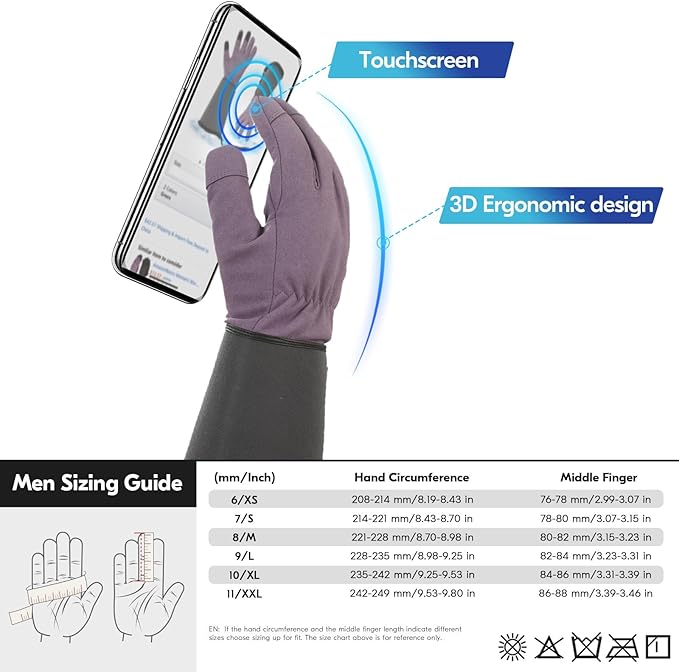 Vgo... Winter Warm Safety Work Gloves Women, Extended Pig Split Leather Cuff,Synthetic Leather, Rose Pruning Thorn Proof,Gardening(Size M,Purple,SL6592FLWP)