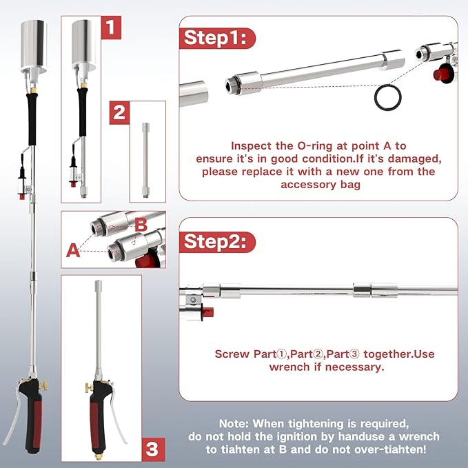 Propane Torch Weed Burner Kit, 1,800,000 BTU Heavy Duty Blow Torch, 40" Arm with 10FT Hose, Flame Control for Ice Melting, Snow Removal, Asphalt, Road Marking, Weeding