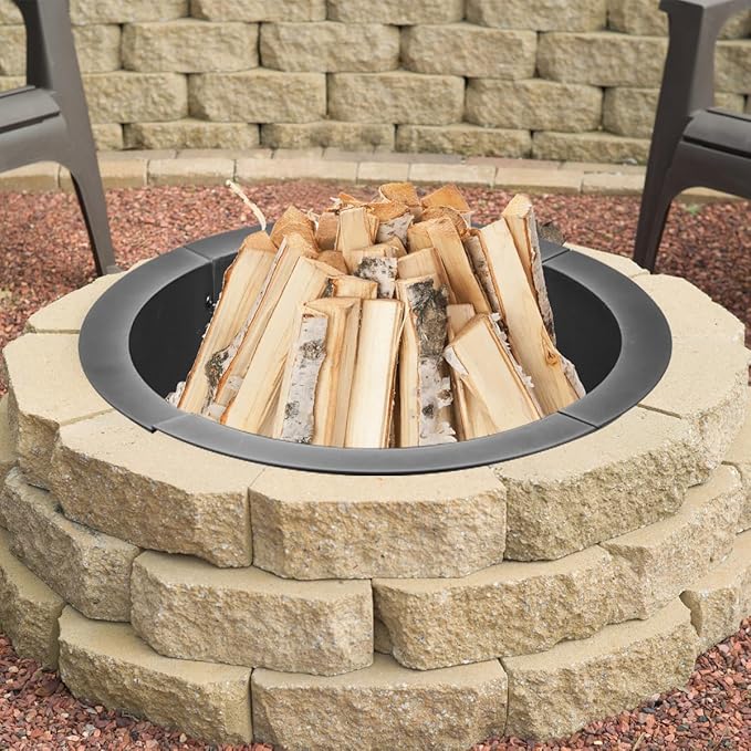 36 inch Fire Pit Ring, Firepit Ring for Camping, Wood Burning Fire Pit for Outside,Yard,Garden,Outdoor Fireplace