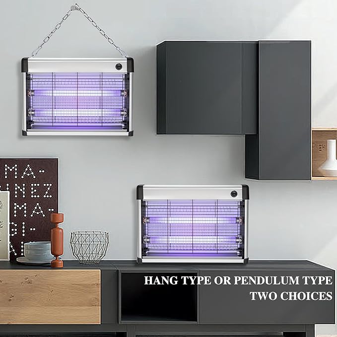 Electric Bug Zapper Indoor 20W, Electronic Indoor Fly Zapper, Fly and Mosquito Killer for Home, Kitchen, Garage, Moth, Bug Zapper for Home Office Warehouse Kitchen Garden, Easy to Clean