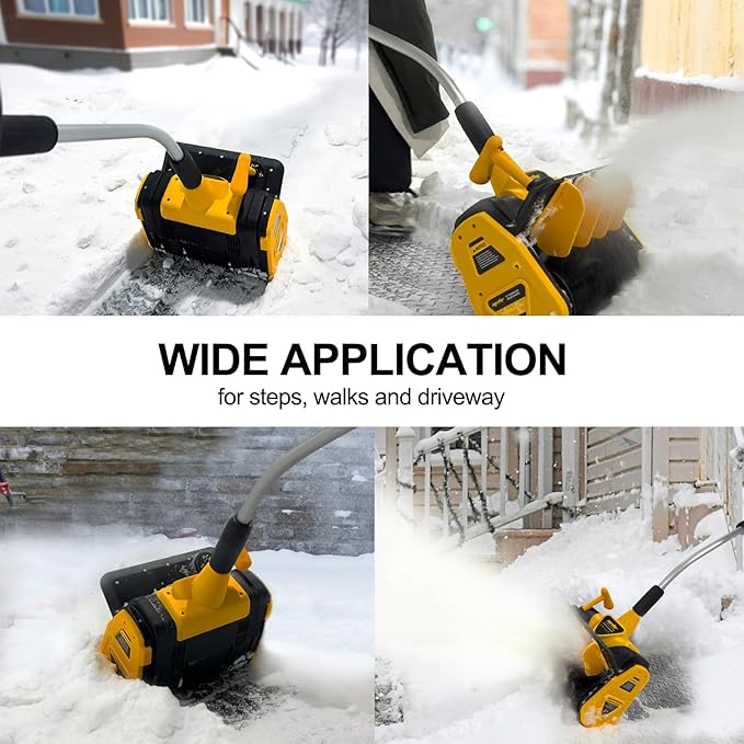 40V Cordless Snow Shovel Compatible with Dewalt 20V Battery(Tool Only), Electric Power Snow Thrower, Handheld Snow Blower with 13.2" in. Width 8" in. Depth, 26.5' ft Throwing Distance
