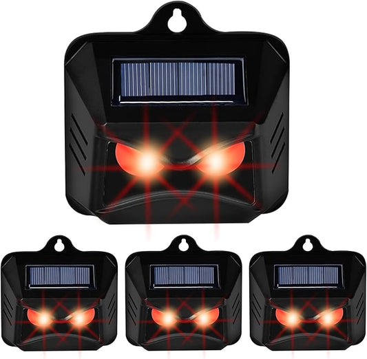 Triumpeek Animal Repeller, Solar Powered Predator Eye Nighttime Animal Deterrent Devices with Red LED Lights, Night Guard Animal Repellent Scares Coyote Skunk Raccoon Deer Away from Yard Chicken Coop