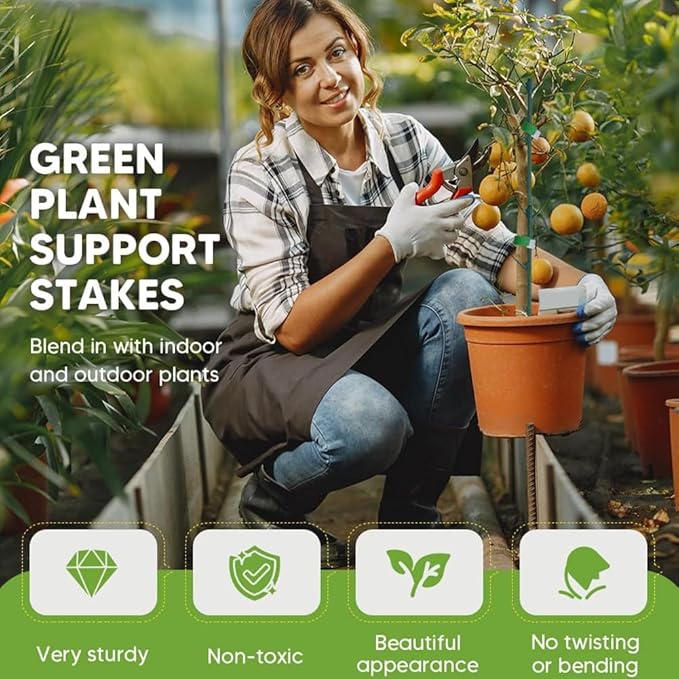 5 Pack Plant Support Stakes, Plants Sticks Supports, Stackable Monstera Plant Support Stakes Tall Holder for Indoor Outdoor, Adjustable Pothos Potted Plants Climber Supports Structures(10PCSA)