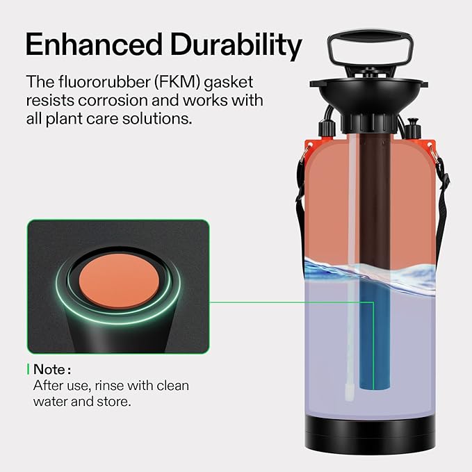 VIVOSUN Pump Sprayer 2 Gallon, Pressurized Lawn & Garden Water Spray Bottle with Adjustable Shoulder Strap, Pressure Relief Valve, for Spraying Plants, Garden Watering and Cleaning