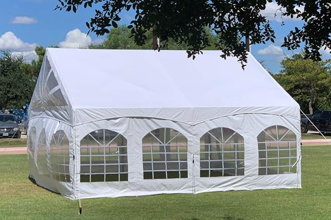 DELTA 20'x20' PVC Marquee Tents for Parties, Large Party Tent, Outdoor Wedding Tent, Heavy Duty Fire Retardant Waterproof Canopy, Carpas para Fiestas,Outdoor Event + 4 Storage Bags