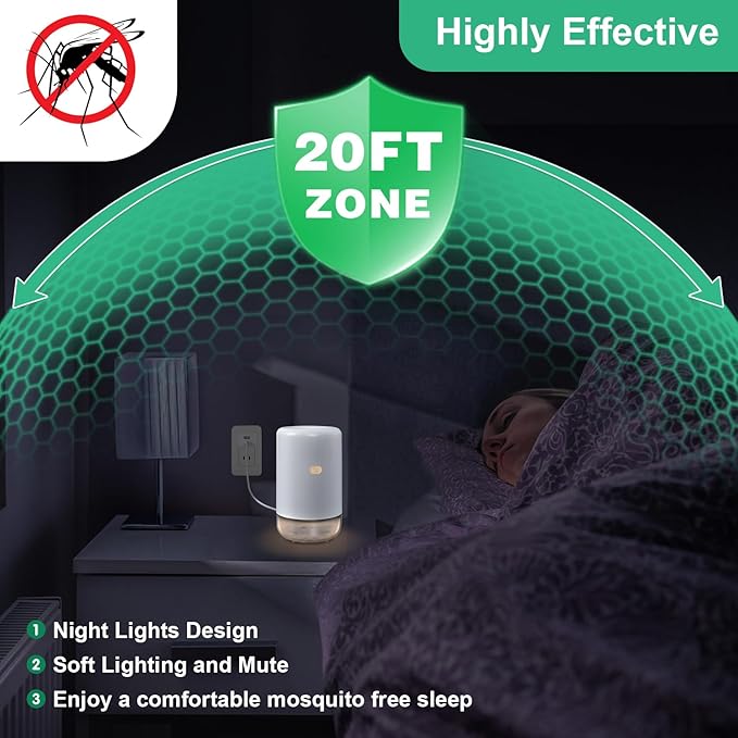 Mosquito Repeller, USB Electronic Mosquito Repeller Indoor Use, Includes 280 Hr Repellent Refill for Home, Bedroom, Office