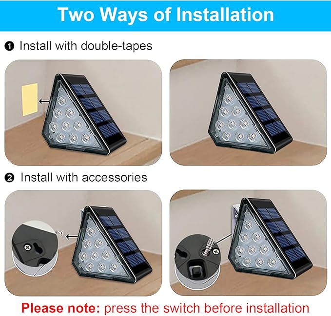 Solar Step Lights, Stair Fence Halloween Lights IP67 Outdoor Waterproof LED Deck Light for Garden Yard Patio, Porch, Front Door, Outside, Pathway, RGB 6 Pack