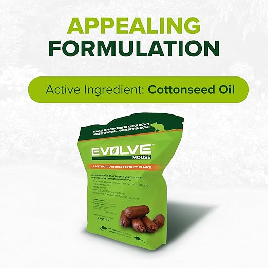 Evolve Mouse Birth Control Soft Bait Sausages – 3 lbs | Not a Poison, Eco-Conscious, Long-Term Population Management