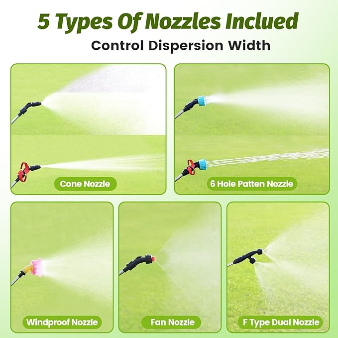 Battery Powered Backpack Sprayer 3 Gallon, Electric Lawn & Garden Sprayer with 4 Nozzles, 3 Modes, USB Rechargeable, Portable Yard Sprayer for Weed Killer, Fertilizer, Cleaning, Watering