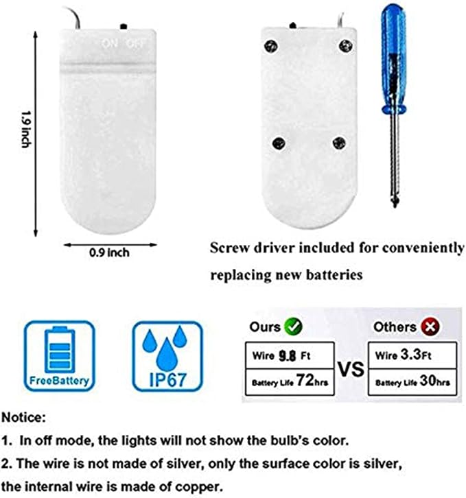 VOOKRY 8 Pack 30 Led Fairy Lights Battery Operated String Lights - 10 ft Purple Waterproof Silver Wire Starry Firefly Moon Lights for DIY Wedding Party Table Centerpieces Bedroom Halloween Christmas