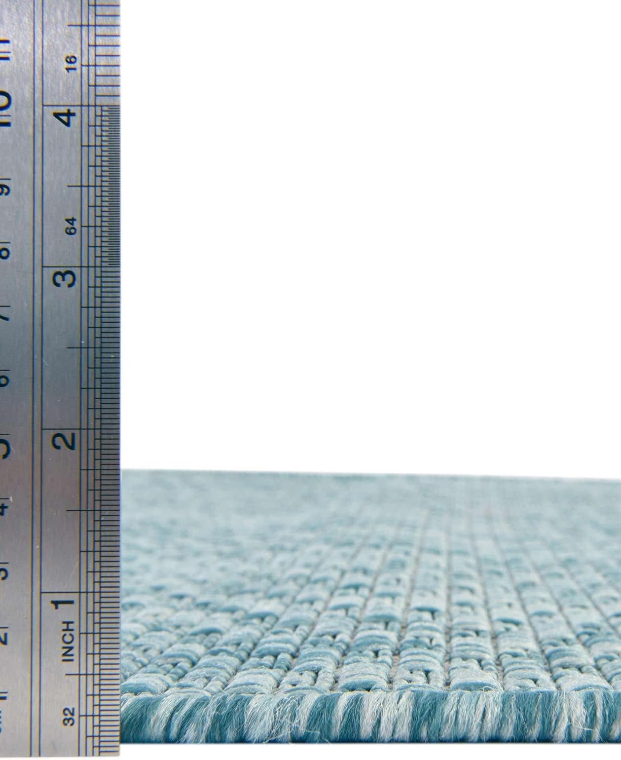 Unique Loom Collection Casual Transitional Solid Heathered Indoor/Outdoor Flatweave Area Rug (10' 8" Round, Aquamarine/Ivory)