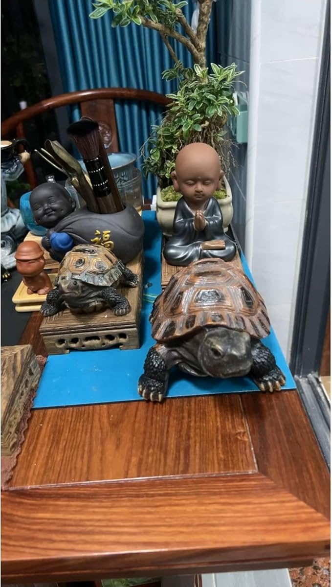 AETVRNI Turtle Figurine Garden Statue Resin Animal Sculpture Realistic Turtle of Polyresin Garden Patio Lawn Yard Outdoor Decorative,L