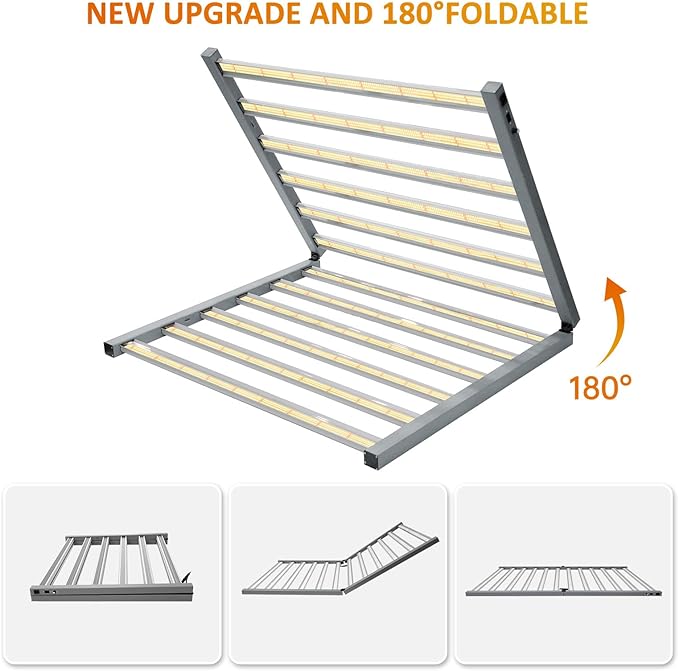 1300W LED Grow Light Bar with IR&UV Full Spectrum Foldable 12 Bar LED Plant Light 0-10V Daisy Chain Dimmable 4x6ft Core Coverage for Seedling Veg and Indoor Plants Vertical Farming