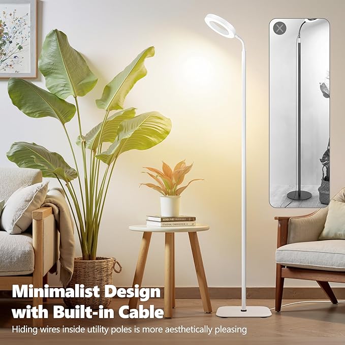 Plant Grow Light, 20W Growing Lights for Indoor Plants Full Spectrum, LED Floor Lamp with Height Adjustable Stand, Auto Timer 3/9/12H,10 Dimmable Brightness for Small Large Tall Plants Growth